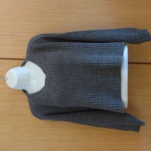 LS Grey Cropped Sweater OS Fits Most By Don't Ask Why ( Made in Italy)
